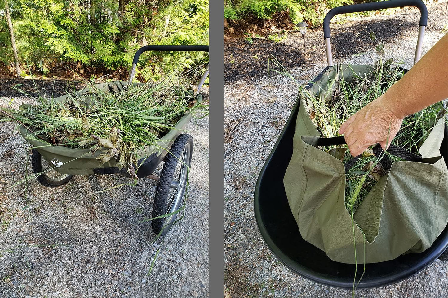 UpBloom - Wagon Liner & Cover Patent Pending - Heavy Duty Water Resistant Repellent Distressed Fabric with Easy Unloading Handles - Fits Most Utility Carts/Collapsible Wheelbarrow Styles (Large)