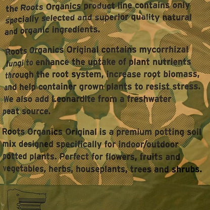 Roots Organics Original Potting Soil, Organic Growing Media with Mycorrhizae.75 Cubic Foot Plant-in-Bag