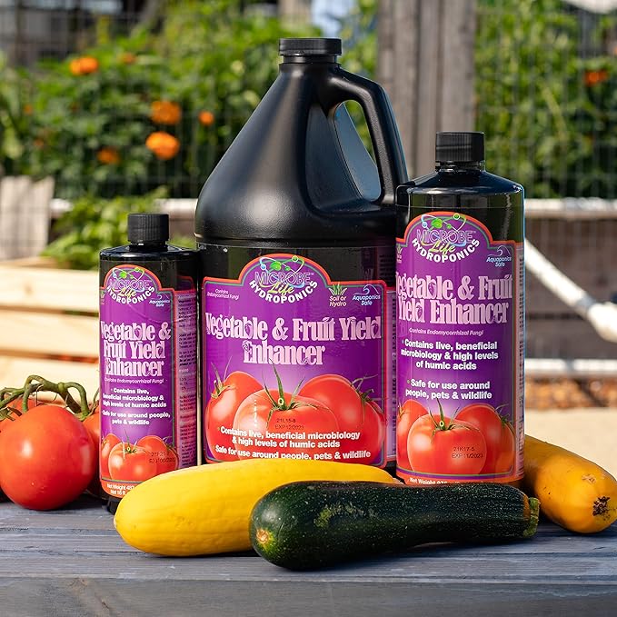 Microbe Life Hydroponics Vegetable & Fruit Plant Growth Yield Enhancer Supplement, Plant Nutrients for Better Growth and Yield, Use with Any Feeding Systems Including Hydroponics or Soil, 2.5 Gallons