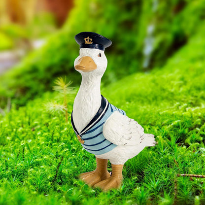 Garden Duck Statues for Outdoor Decorations,Porch Duck Figurine Sculptures for Garden Decor,Animal Statue Beach Nautical Ducks Decor for Indoor Outside Porch Patio Yard Lawn Home Shelf Decor Accent