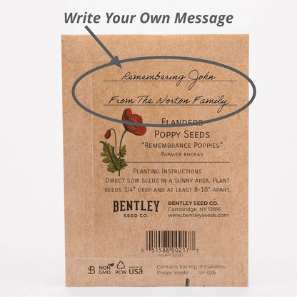 Bentley Seed Co. | Celebration of Life Funeral Favors for Guests | Non-GMO, Non-Coated Flanders Poppy Seed Packets in Our Hearts Forever and Always | Sentimental Memorial Service Gift | Pack of 25