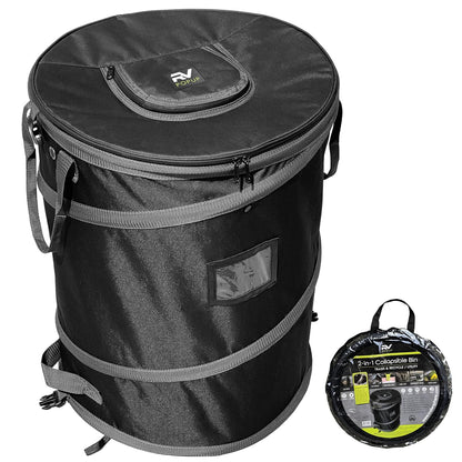 Collapsible Bin Trash & Recycle/Utility, Perfect for Camping, Laundry, Storage and Garden, Waterproof Vinyl and Tear Resistance, Trash and/or Recycle, Two 13 Gallon Bags