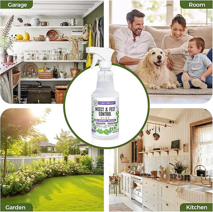 Peppermint Oil Insect & Pest Control Spray – 32oz Natural Plant-Based Bug Killer for Spiders, Ants, Flies, and Other Insects, Safe for Home & Kitchen Use