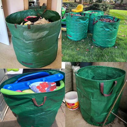 72 Gallon Garden Waste Bag, Reusable Leaf Bag Yard Waste Bag 3 Pack Lawn Yard Bag with Reinforced Handles for Loading Garden Leaves and Trash