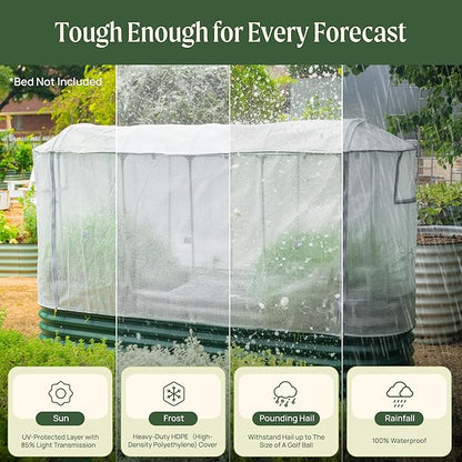 Vego garden Frost Greenhouse Cover System for 3.5' x 6.5' (9 in 1) Garden Bed