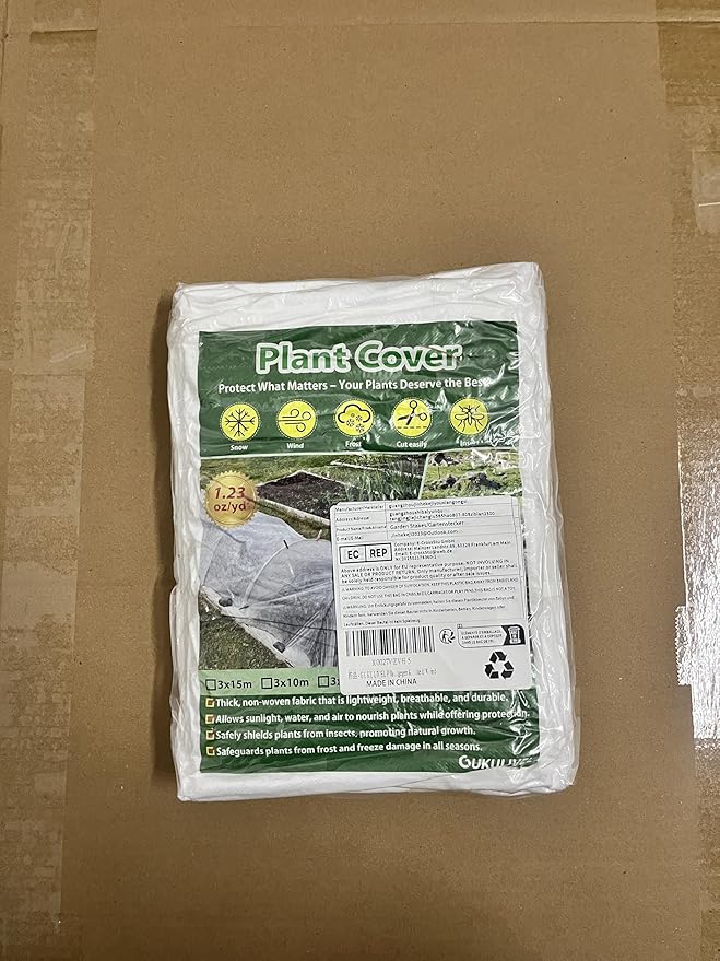 Plant Covers Freeze Protection, 10x50ft Green Frost Blanket for Winter, 1.23 oz/yd² Fabric, Premium Frost Protection Cover, Breathable Garden Row Covers for Outdoor Plants