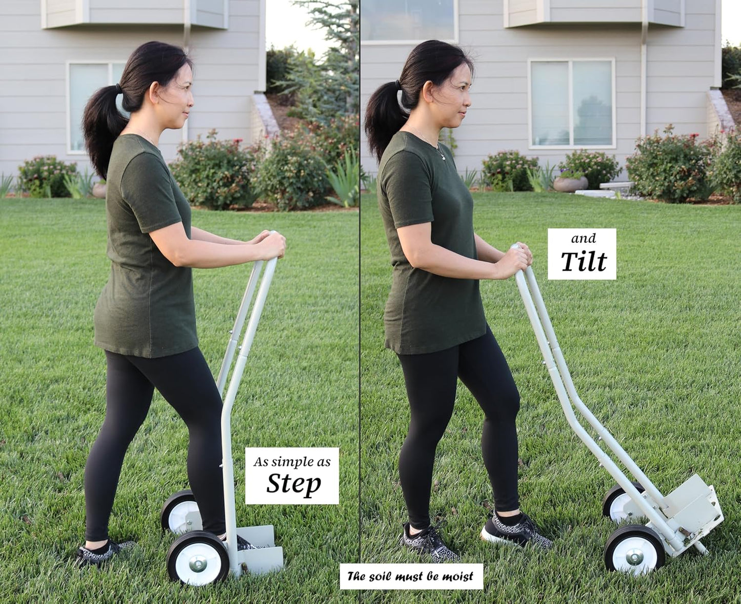 Step 'N Tilt Core Lawn Aerator Version 4 Kit (3.4 Inch Standard Length Coring Tines Without Soil Core Container)