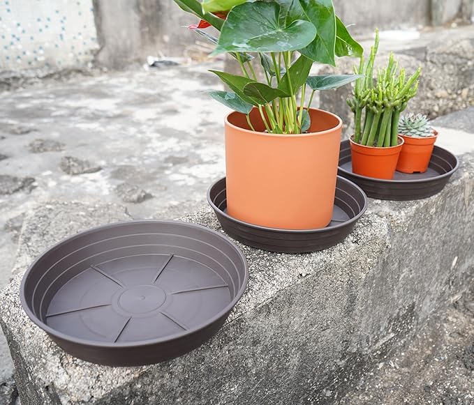 Plant Saucer 14 Inch 2 Pack 6 8 10 12 14 16 18 20 25, Plastic Plant Trays for Pots，Extra-Deep Plant Water Dray Tray, Bird Bath Bowl, Heavy Flower Plant Saucers Indoors and Outdoor No Holes