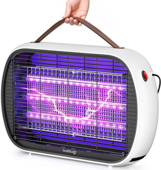 Buzbug Upgraded LED Bug Zapper Indoor, 10 Years Lifespan 3 Lamps Sustainable Less Power, 3800V