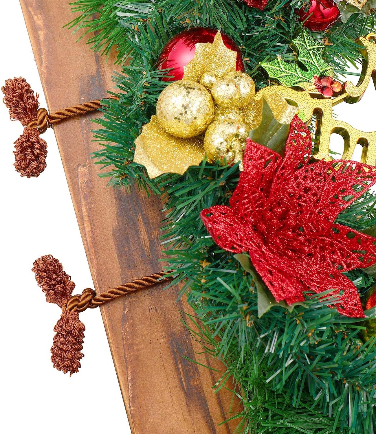 Shappy 12 Pieces Christmas Garland Banister Ties Christmas Decorative Reusable and Flexible Twist Ties for Garland, Banister Home Decoration (Brown)