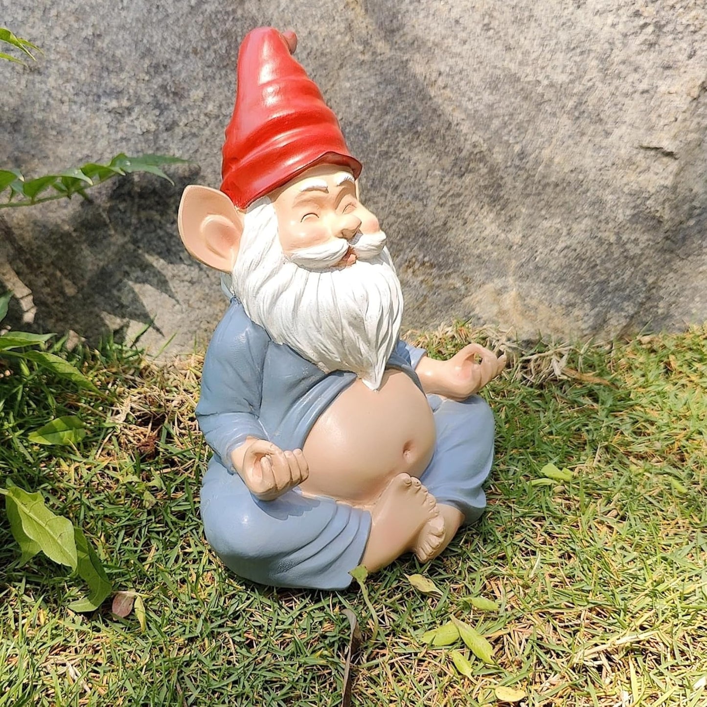 Meditating Yoga Gnome Statue - 7.5'' Handcrafted Garden & Indoor Decor, Meditation Zen Sculpture with Lotus Pose, Weatherproof Outdoor Ornament & Home Decoration, Unique Gift for Women/Men