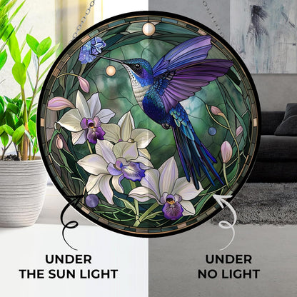 Hummingbird Stained Glass Window Hanging,Hummingbird Sun Catchers Indoor Window Decor,Suncatchers for Windows Hanging, Stained Glass suncatcher Gifts for Women, Christmas
