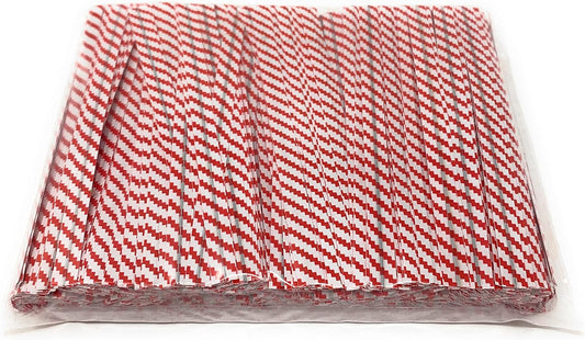 4" Length Twist Ties, 1000 Red White Plastic Coated, No Rip, Paper Ties Cello General Use, Party