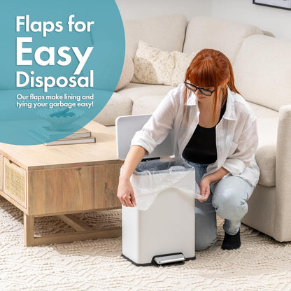 Trash Bags - Small Garbage Bags, Clear Trash Can Liners for Bathroom Bins, Bedroom, Office & Kitchen Waste, Multi-Purpose Household Wastebasket Cleaning Supplies - 4 Gallon, Pack of 6