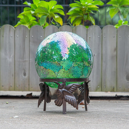 Topadorn Metal Gazing Ball Stand Garden Hardware Metal Stand for 10" or 12" Gazing Globes,Hummingbird
