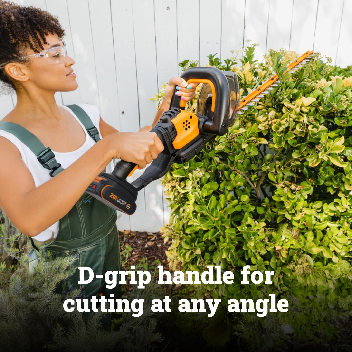 WORX 22" Cordless Hedge Trimmer, Electric Hedge Trimmer with Dual-Action Blades, Lightweight Bush