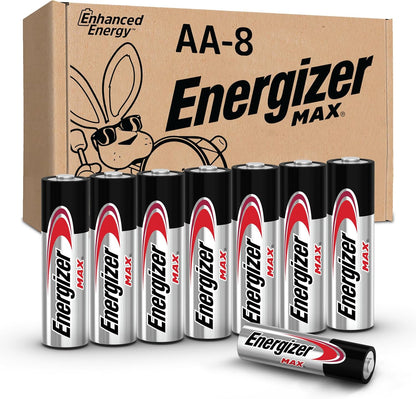 Energizer MAX AA Batteries (8 Pack), Double A Alkaline Batteries