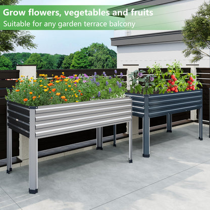 DIIYIV Galvanized Raised Garden Bed with Legs,2PCS 48×24×30in Elevated Planter Box for