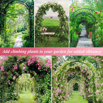 Thickened Tube Garden Arch Trellis - 4.6ft Wide x 7.9ft High or 7.6ft Wide x 6.4ft High - Garden Trellis for Climbing Plants, Stable Garden Arbor, Wedding Arch Decorations, Birthday Party Decoration