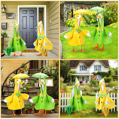 Abbylike Porch Goose Outfits Porch Yard Goose Outfits Clothes Costume Fits Large 23'' Cement for Garden Yard Statue Pathway Decorations