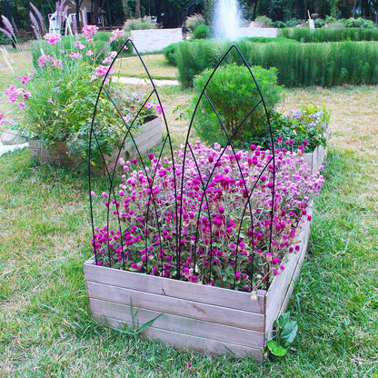 SCENDOR 45.3" H x 15" W Black Metal Garden Trellis for Climbing Plants, Black Iron Trellis for Vines Plant Rose Vegetable Support,Large Decorative Outdoor Trellis, 2 Pack