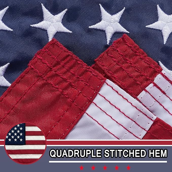 AZCOVER 2 Pack American Flag 12x18 Inch Boat Flag for Outside, 210D USA Small American Flags with Embroidered Stars Sewn Stipes and Brass Grommets for Marine Yacht UTV
