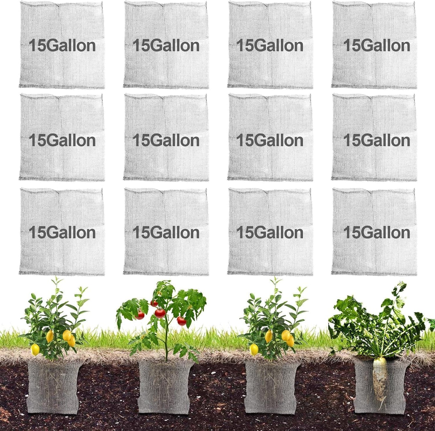 6 Pcs Plant Root Guard G-opher Basket 15 Gallon, Stainless Steel Metal Fruit Protection Bags, Underground G-opher V-ole Wire Mesh Baskets Cages for Planting, Protecting The Roots of Large Plants