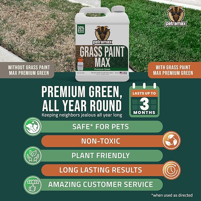 PetraMax 1 Gallon Premium Green Grass Paint Sprayer Bundle