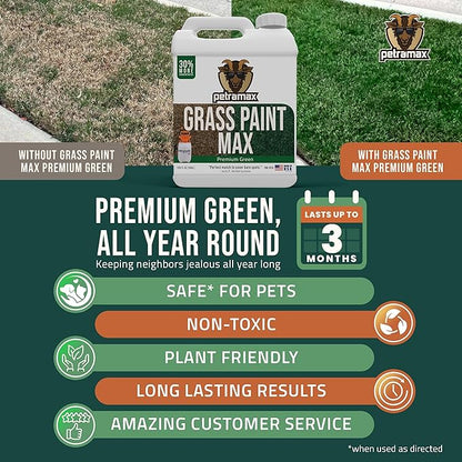 PetraMax 1 Gallon Premium Green Grass Paint Sprayer Bundle