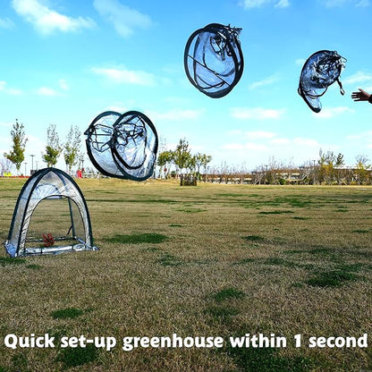 2pcs Quick Set up Mini Greenhouse Portable Small PVC Cover for Garden Flower and Flowerpot Cold Frost Protector Portable Carry Bag with 8 Stakes (PVC (28" L x 28" W x 32" H))