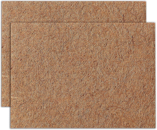 MAXPACE Natural Coconut Coir Liner Sheets - 14x11inch 2 Pcs Coco Fiber for Plant, Planter, Window Basket, Garden Decoration, and Pet Reptile Carpet or Mat
