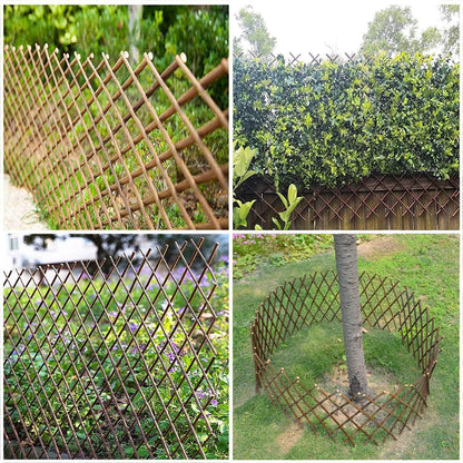 Expandable Willow Trellis for Climbing Plants Outdoors,Nature Garden Fence Lattice Panels for Outside Plant Support for Vine, Ivy, Rose, Cucumbers, Clematis 36x92 Inch(2PC)