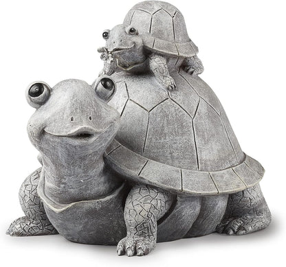 Roman Garden - Turtle and Baby Statue, 7" H, Pudgy Pals Collection, Resin and Dolomite, Decorative, Garden Gift, Home Outdoor Decor, Durable, Long Lasting
