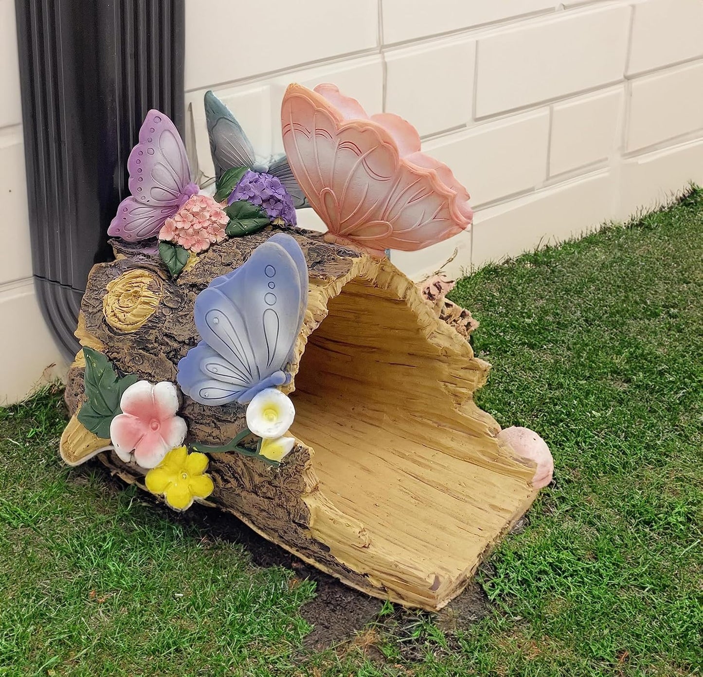 Butterfly Statues Garden Decoration Gutter Downspout Extension Statues,Resin Statue Outdoor Decor,Animal Downspout Diverter,Decorative Gutter Extension,3"×3" Downspout Extender Diverter Splash Block