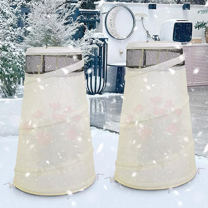 3 Pcs Pop Up Rose Cones for Winter Protection, 20" x 13" x 9" Winter Rose Collars Protective Cover, Freeze Protection Roses Bush Cover for Protecting Against Frost Wind and Animals Eating