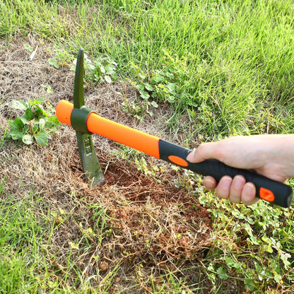 Lothee 8 Pcs Pick Mattock Hoe 15 Inch Heavy Duty Forged Garden Pick Axe with Rubber Non-Slip Handle Weeding Mattock Hoe Agriculture Hand Tools for Weeding Cultivating Camping or Prospecting