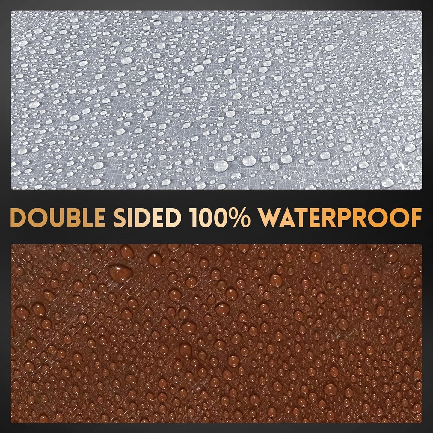 Tarp 20x20 ft Heavy Duty 10mil Silver/Brown 100% Waterproof High Durability Multipurpose Outdoor Tarpaulin,Uv Resistant,for Courtyards,Camping, Canopy, Trailer, Boats, Camping, Etc -by MVPNET