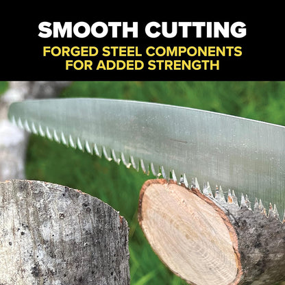 Jameson Folding Pole Saw with 13 inch Barracuda Hard Chrome Plated Tri-Cut Saw Blade
