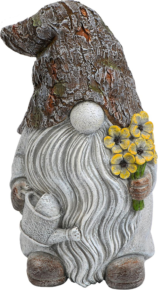 Mood Lab Garden Gnome - Key Hider Gnome Figurine - 9.25 Inch Lawn Statue - for Outdoor or House