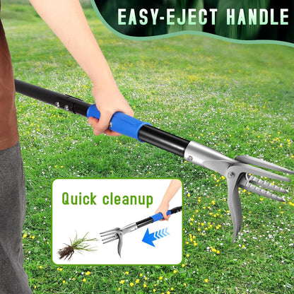 50” Weed Puller Tool for Crabgrass, Dandelion etc,Stand Up Weeder with Easy-Eject Mechanism, Steel Handle, Steel Claw,Garden Weed Remover Tool Without Bending, Pulling,Kneeling.