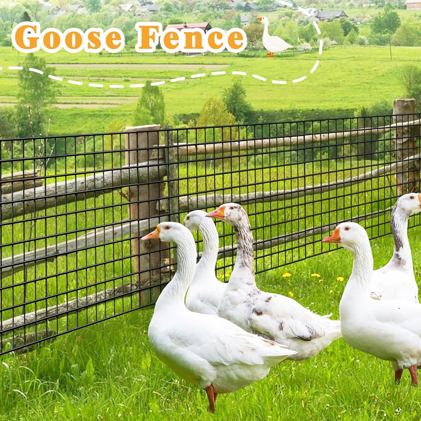 Black Metal Garden Fence, 60inch(H) x 50ft(L), 2 inch x 4 inch,12.5GA 2/3/4/5/6 Ft Tall Chicken Wire PVC Coated Welded Wire Mesh Roll for Dogs Border Yard Vegetable Plant Protection Poultry Netting