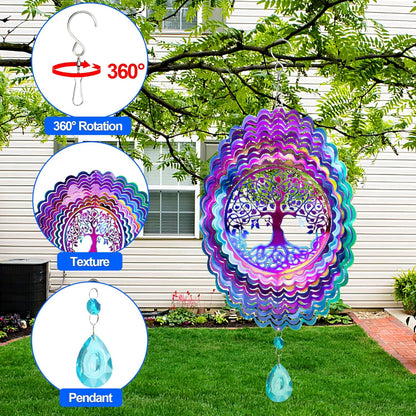Wind Spinner, Hanging Wind Sculptures,Wind Spinners for Yard and Garden Decor,Yard Decorations Outdoor,Hanging Art Ornaments for Garden Yard Balcony Decor (Tree of Life)