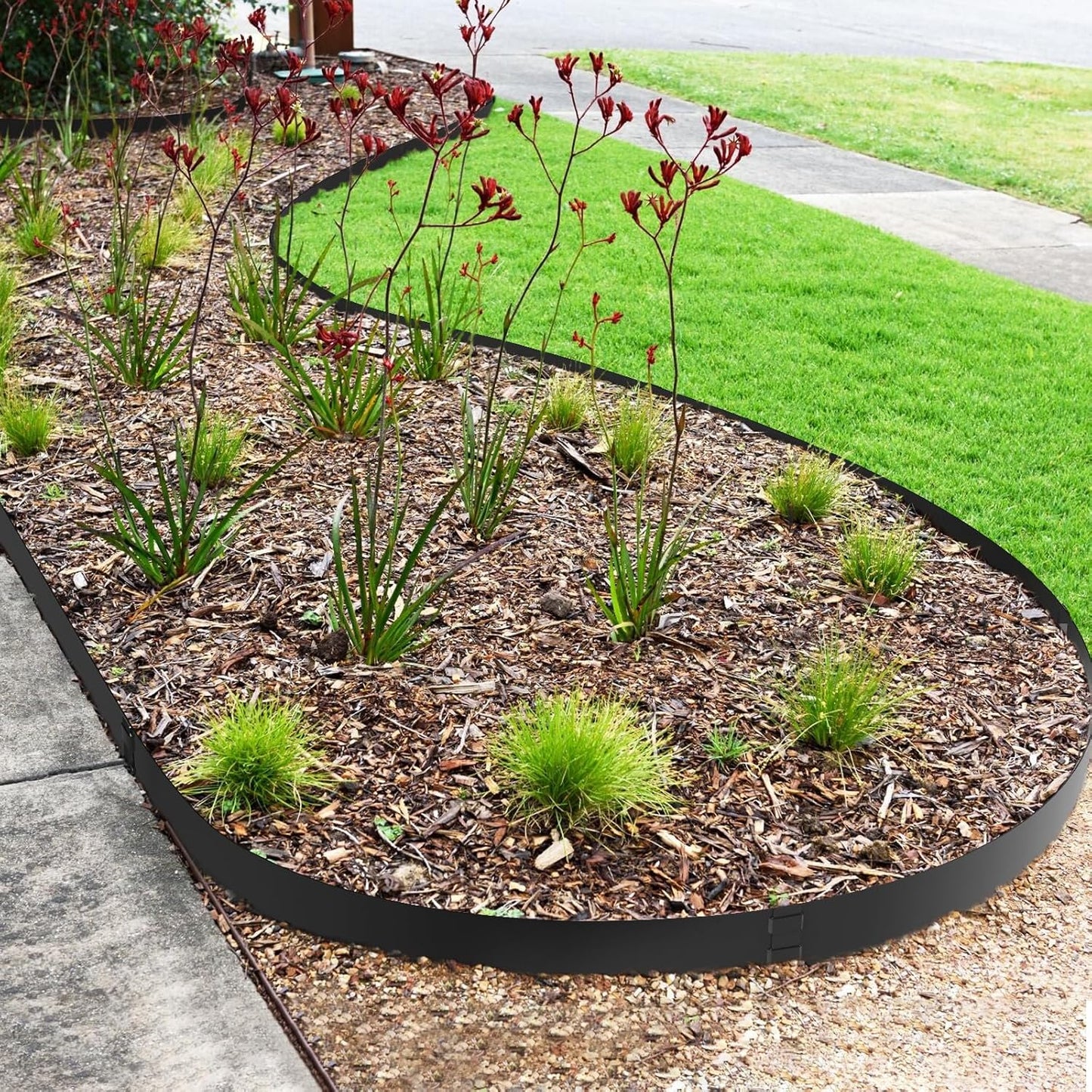 6PCS Metal Edging for Landscape - 40" L x 10" H Each (20ft Total),Metal Edging Border with 6 Clips, Galvanized Steel Edge for Lawn Yard
