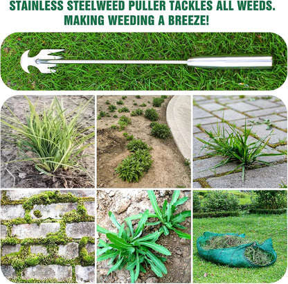 Weeder Tool, 2025 New Portable Weeder Tool with Stainless Steel, Garden Tool for Planting and Weeding, Crack Weeder Tool, Weed Discharge Tool for Farms and Backyards