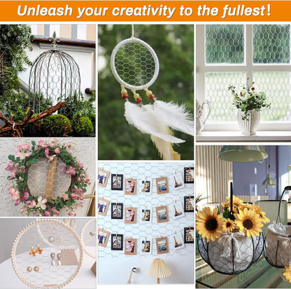 Green Chicken Wire 36 inch(H) x 50 ft(L), Anti-Rust Hexagonal Galvanized Metal Garden Netting for Floral Arrangements, PVC Coated Chicken Wire Coop for Crafts Plant Protector Pet Rabbits Fencing