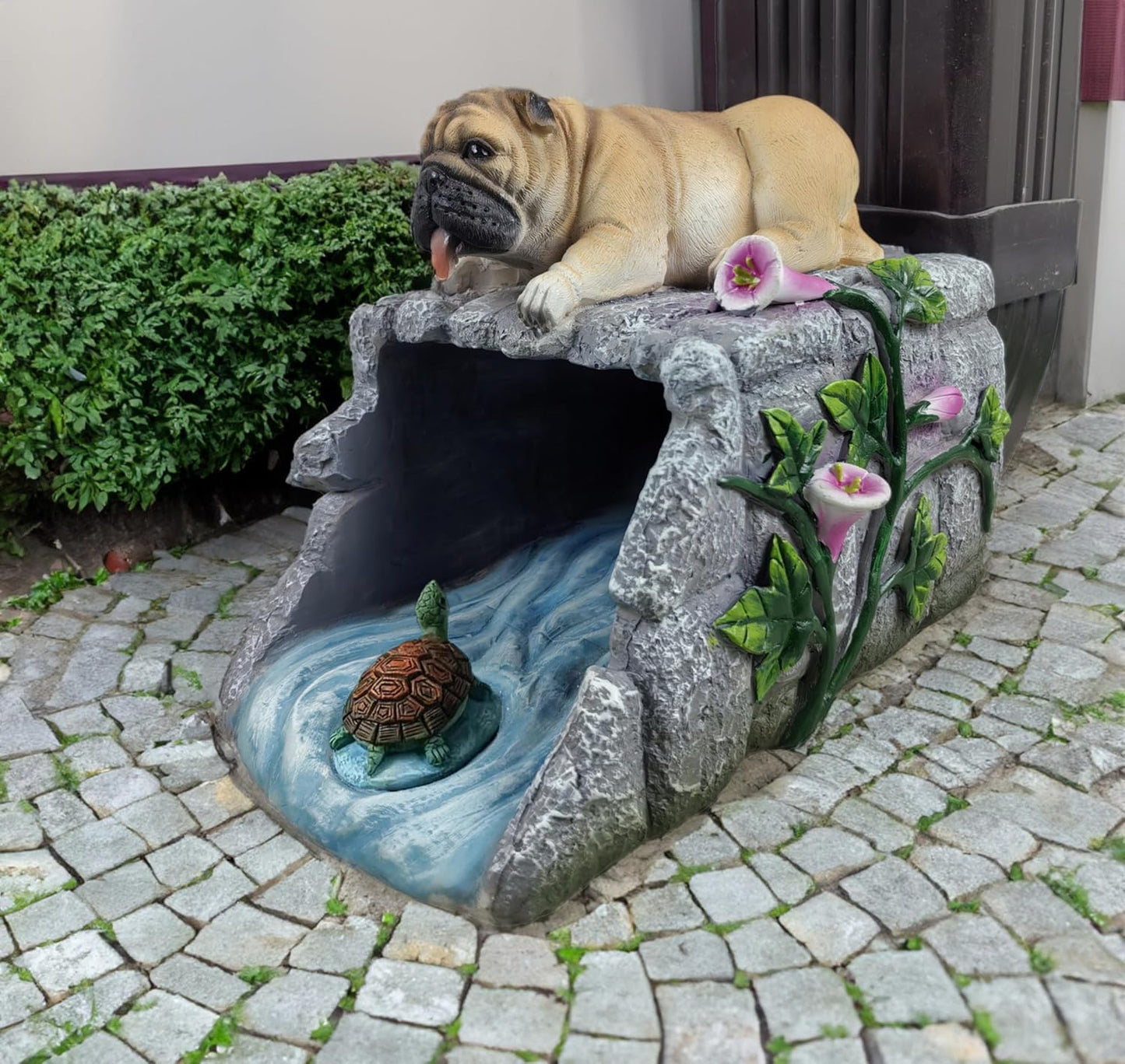 Dog Statues Gutter Extension Garden Decoration, Resin Outdoor Decor, Animal Downspout Diverter, 3"4" Extender Splash Block