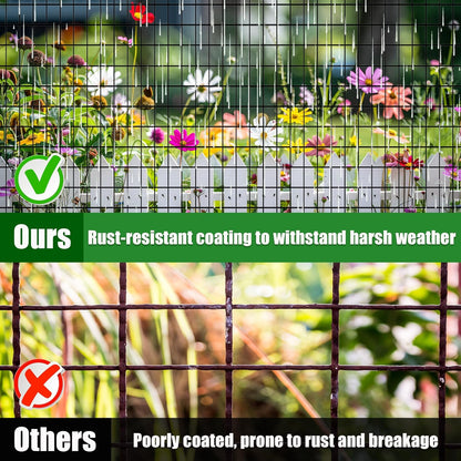 24 in x 25 ft Welded Wire Mesh Fence, 2 in × 3 in 15GA Black PVC Coated Garden Fencing Roll, Dog Barrier for Vegetable Yard, Poultry Netting,Heavy-Duty Border Fencing