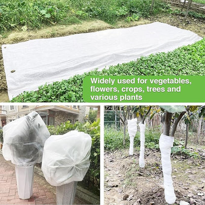 YFFSIDMY Plant Covers Freeze Protection, 6.5'x16' Frost Blankets for Outdoor Plants, Winter Tree Frost Cloth Plant Freeze Protection, Garden Heat Protection Floating Row Cover, White