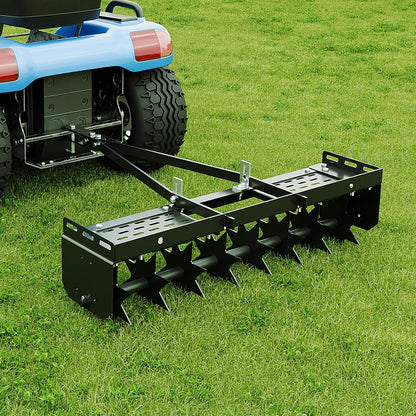 32 in Tow Behind Spike Aerator W/ 8 Spikes, Hitch Pin Attach to Lawn Tractor, Most ZTRs, ATVs Soil Mower Hitch, Lawn Soil Penetrator for Gardens, Lawns, Farms