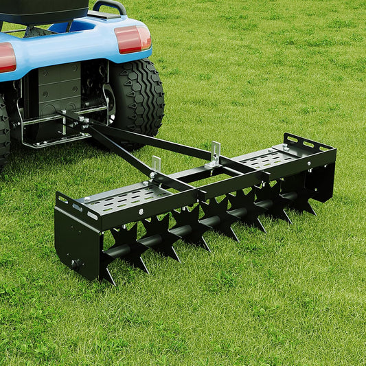 32 in Tow Behind Spike Aerator W/ 8 Spikes, Hitch Pin Attach to Lawn Tractor, Most ZTRs, ATVs Soil Mower Hitch, Lawn Soil Penetrator for Gardens, Lawns, Farms